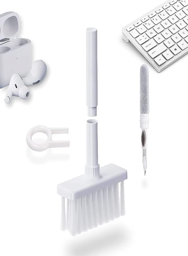 5in1 Multifunction Keyboard Cleaner Brush Computer Cleaning Soft Brush Tool Kit Corner Gap Duster Key-Cap Puller for Bluetooth Earphones Laptop Air-pods Pro Camera Lens (Multicolor, Pack of 1)